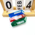 Lot de 3 pinces à cheveux en forme de classeur, bleu, rouge et vert marbré acétate - 8.1cm / chemise de classement