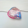 Haarklammer in Baseballhandschuh-Form aus Acryl mit rosa und blauem Marmormuster - Rosa 7.5cm