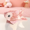Schicke rosa Goldfisch-Haarklammer aus Acetat mit Schuppenstruktur für Sommerfrisuren - 10.5cm / Rosa