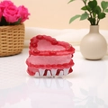 Sweet red velvet cake hair claw clip with cherry pattern and cream white teeth grip - Cherry Cake (6.1cm)