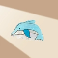 Delfin Haarklammer in Blau aus Acetat für sommerliche Frisuren und Strandurlaub Accessoires - Kleiner Delfin (5.9cm)
