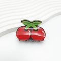 Creative cherry fruit hair claw clip in vibrant red with green leaf detail - Red Cherry 5CM