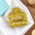 Square hair claw clip with yellow duck pattern in high-gloss resin finish for women - Square 5cm