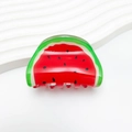 Watermelon fruit pattern hair claw clip made of polished translucent acetate material - Watermelon 5cm