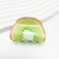 Kiwi slice hair claw clip in vibrant green acetate with realistic fruit seed details - Kiwi 5CM