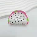 Creative dragon fruit hair claw clip with pink and white acetate fruit pattern design - Dragon Fruit 5CM