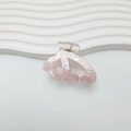 Pince à cheveux papillon rose marbré en acétate avec ressort doré pour femmes - 4.8cm / Rose (Forme de Papillon)