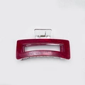 Pinza de pelo rectangular rojo oscuro jaspeado para peinados de cabello grueso - Rojo 13cm