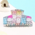 Cute cartoon cat pattern hair claw clip with colorful kitten illustrations for women - Star Cat 8.9cm
