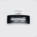 Pinza para el pelo rectangular negra clásica de acrílico brillante con diseño hueco - Negro 13cm