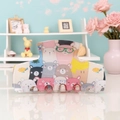Cute acrylic rectangle hair claw clip featuring colorful cartoon bear patterns for women - Glasses Bear 8.9cm
