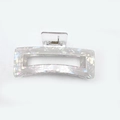 Pinza para el pelo rectangular de acrílico blanco perlado con efecto marmolado - Blanco Sirena 13cm