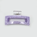 Elegant purple marble hair claw clip with rectangular hollow design and strong spring - Purple 13cm