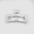 Elegant marble white rectangular claw clip with a hollow design for thick hair styling - White 13cm