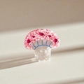 Pinza per capelli a fungo in acetato con motivo floreale rosa e pois per stile coreano - 4.5CM / Rosa