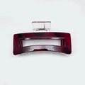 Rectangle hair claw clip in dark red marble resin finish for thick hair styling - Brick Red 13cm