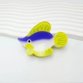 Süße Clownfisch Haarklammer aus Acryl mit blau-gelbem Glitzer-Farbverlauf-Design - Spitzer Gelber Fisch 7.9cm