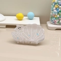 Molla per capelli oceano scintillante con stella marina e conchiglia in resina da sogno - Bianco Chiaro di Luna Conchiglia 7.6cm