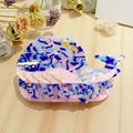 Pinza para el pelo de ballena en acetato jaspeado azul y rosa con purpurina dorada - Delfín Púrpura (8.6cm)