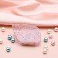 Dreamy pink conch shell hair claw clip with pearlescent finish and blue dot accents - Soft Pink Conch 7.9cm