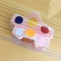 Artistic painter palette hair claw clip with colorful polka dots and pearlescent finish - Striped Pink Palette Style