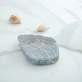 Elegant shell hair claw clip in translucent iridescent blue with pearl finish - Light Blue Conch 7.9cm