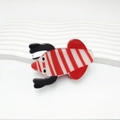 Cute lobster-shaped acrylic hair claw clip with red and white stripes and glitter finish - Striped Red Frog 7.9cm