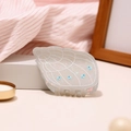 Sparkly white seashell hair claw clip with colorful glitter and blue accents - Moonlight White Conch 7.9cm