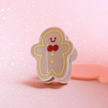 Cute gingerbread man acrylic hair claw clip with red bow for Christmas hairstyle - Gingerbread Man