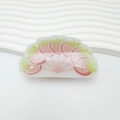 Simpatica molletta per capelli in acrilico con fragole e design a semicerchio smerigliato - Stile Traslucido-Fragola