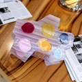 Artistic palette hair claw clip in purple marble acetate with colorful dot details - Striped Purple Palette Style