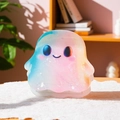 Haarklammer in Geisterform mit buntem Farbverlauf und niedlichem Smiley-Gesicht - Süßigkeiten Geist 6.6cm