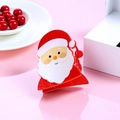 Cute Santa Claus cartoon hair claw clip in red and white acrylic for Christmas styling - Santa Claus