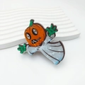 Halloween pumpkin ghost hair claw made of premium acetate with a glossy finish - Pumpkin Ghost Face / 7cm