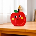 Cute red apple shaped acrylic hair claw clip with cartoon smiley face for Christmas holiday - Apple