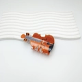 Eleganter bernsteinfarbener Haarklammer in Geigenform aus Schildpatt-Acryl für Damen - 8.9CM / Orange Violine Stil
