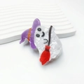 Ghost hair claw with purple wizard hat and red broom for Halloween festive styling - Ghost with Purple Hat / 6.5cm
