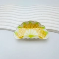 Pince à cheveux en acrylique pailletée avec motif ananas et bord ondulé - Style Pailleté-Ananas