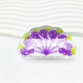 Pince à cheveux festonnée avec motif de raisin violet et finition translucide - Style Pailleté-Raisin