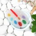 Artist palette hair claw made of acetate in white with colorful paint drop details - Palette