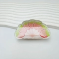 Pince à cheveux demi-cercle en acrylique avec motifs fraises roses et paillettes - Style Pailleté-Fraise