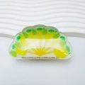 Pince à cheveux en forme d'éventail avec motif citron jaune et paillettes fines - Style Pailleté-Citron