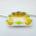 Pince à cheveux mignonne en acrylique avec motif d'ananas jaune et design en éventail - Style Couleur Unie-Ananas