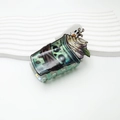 Holographic Halloween drink cup hair claw with ghost and skull motifs on a white base - Ghost Cream Skeleton Cup (Green)