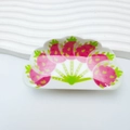 Pince à cheveux créative en acrylique en forme d'éventail avec motif pitaya rose - Style Couleur Unie-Fruit du Dragon