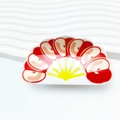 Pince à cheveux mignonne en acrylique blanc avec motif de pomme rouge et forme d'éventail - Style Couleur Unie-Pomme