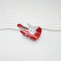 Kreative Haarklammer in E-Gitarren-Form aus rot-weißem Acryl für Musikfans - 8.9CM / Roter Gitarre Stil