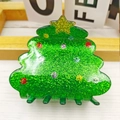 Molla per capelli a forma di albero di Natale verde glitterato con stella dorata - Albero di Natale