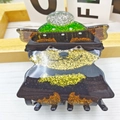 Pinza per capelli in acrilico marrone glitterato con simpatico personaggio e cappello - Cane con Cappello Verde