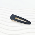 Fermaglio per capelli a triangolo nero cavo con base a scatto in metallo dorato - 7cm / Nero Intagliato